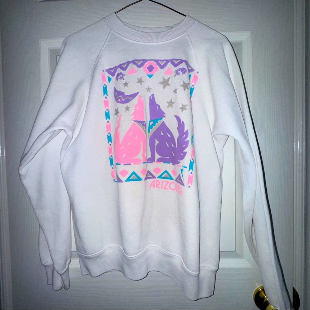 Vintage Hanes Crew Neck Sweater with Retro Arizona Graphics
